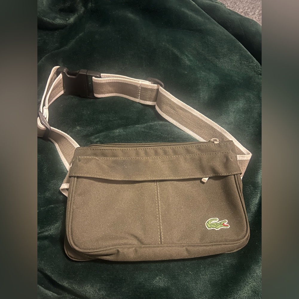 Lacoste olive green fanny pack